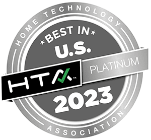 Logo badge: HTA Platinum Best in U.S. 2023 - Home Technology Association